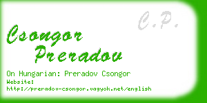 csongor preradov business card